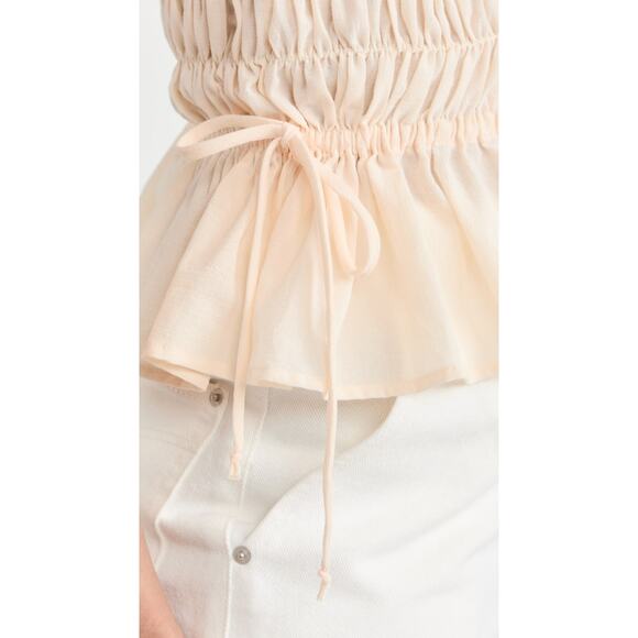 NWT Chio Lucia Ivory Anita Smocked Top Size Large - Picture 6 of 6